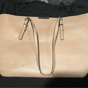 Kelly & Katie Cream Leather Tote with Slim Straps